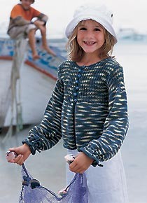 tricot expliqué : gilet à manches froncées
