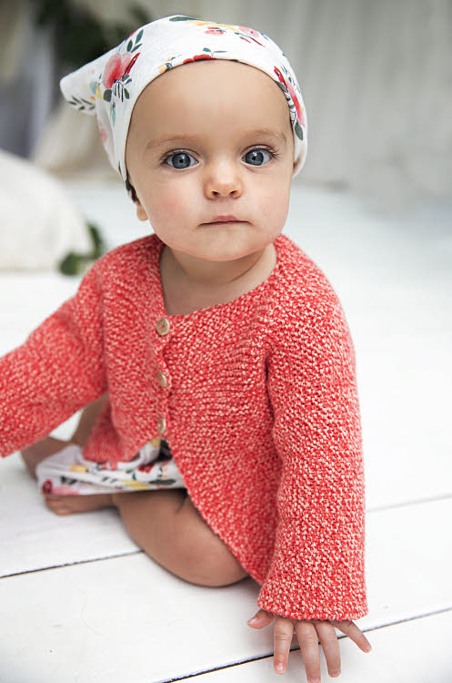 Modèle expliqué : cardigan enfant au point mousse - Création Plassard.